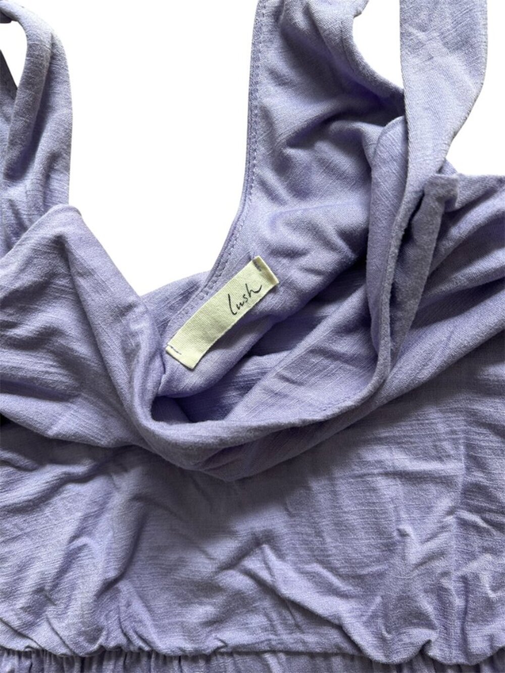 Lush Mini Tank Dress Women XS Purple/Lilac Knit USA Elastic Waist Skater